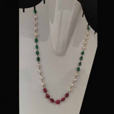 Natural Pearl & Emerald Beaded Navratna necklace